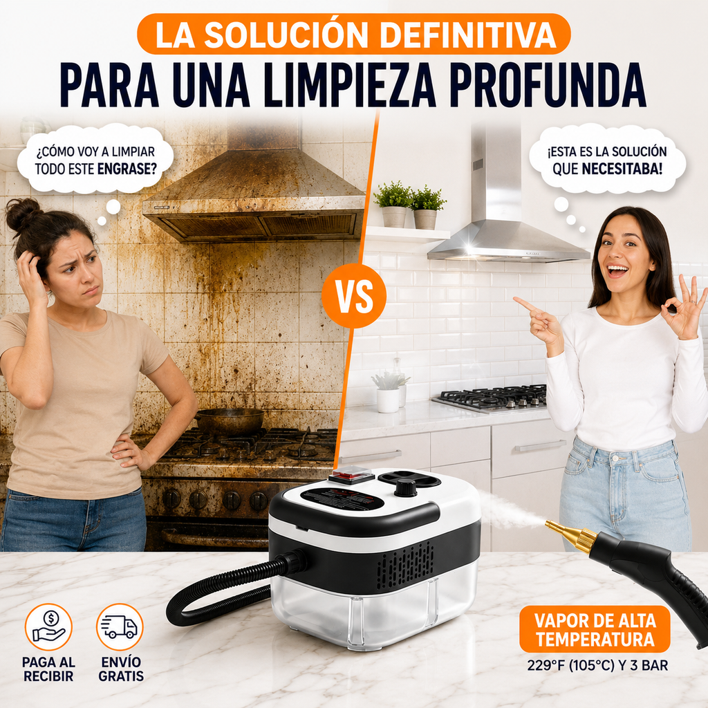 Limpia, desinfecta y elimina grasa con el poder del vapor ✨