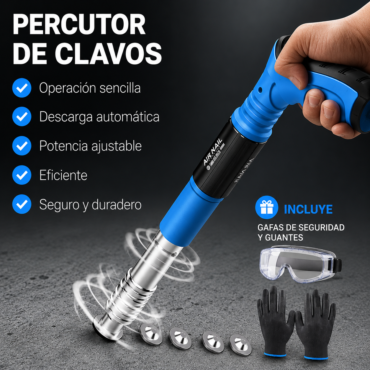 🔥 Pistola de Remaches Profesional + Gafas de Seguridad + Guantes + Remaches Gratis 🎁