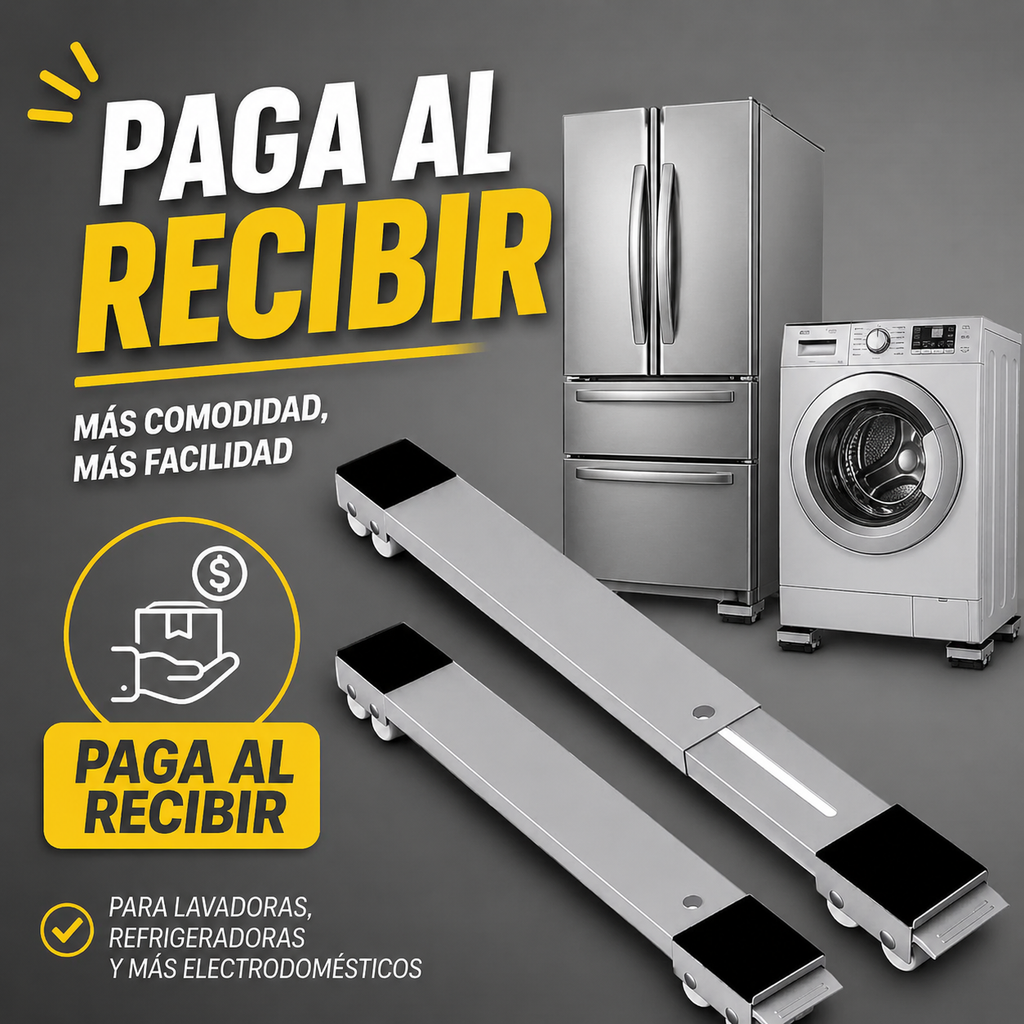"¡Mueve tu lavadora y refrigerador sin esfuerzo! Base ajustable con ruedas"